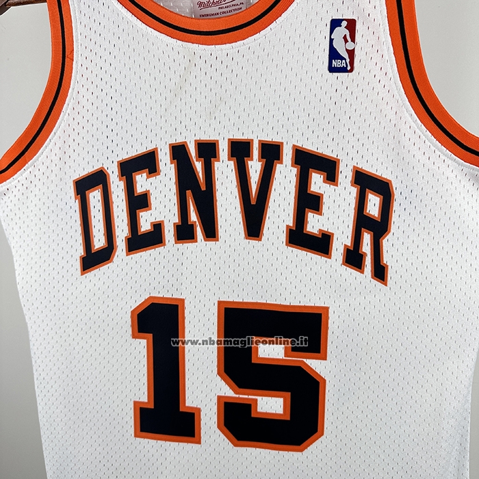 Maglia Denver Nuggets Carmelo Anthony No 15 Mitchell & Ness 2006-07 Bianco1